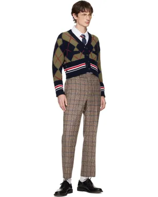 Thom Browne Merino Argyle Intarsia Vネックカーディガン - サムネイル4