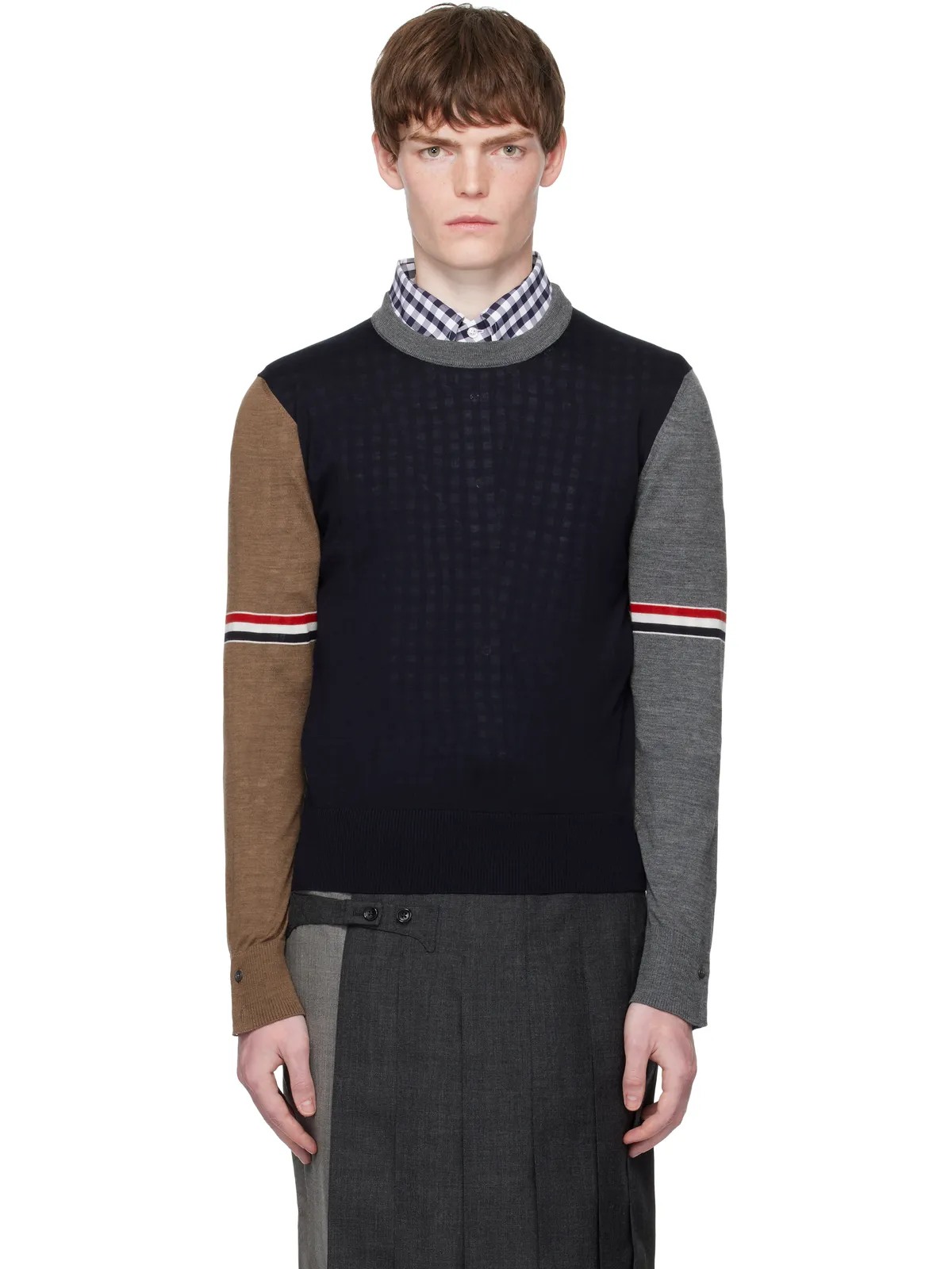 Thom Browne Fun Mix ジャージ リラックスフィット メリノ プルオーバー - 画像1