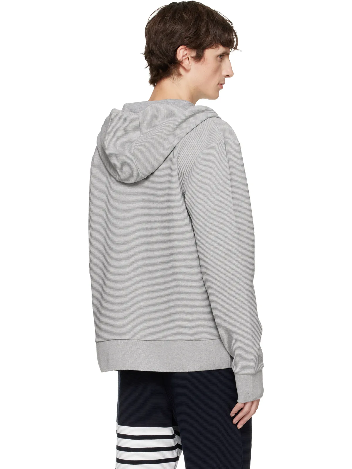 Thom Browne Cotton Ottoman 4-Bar ジップフーディ - 画像3