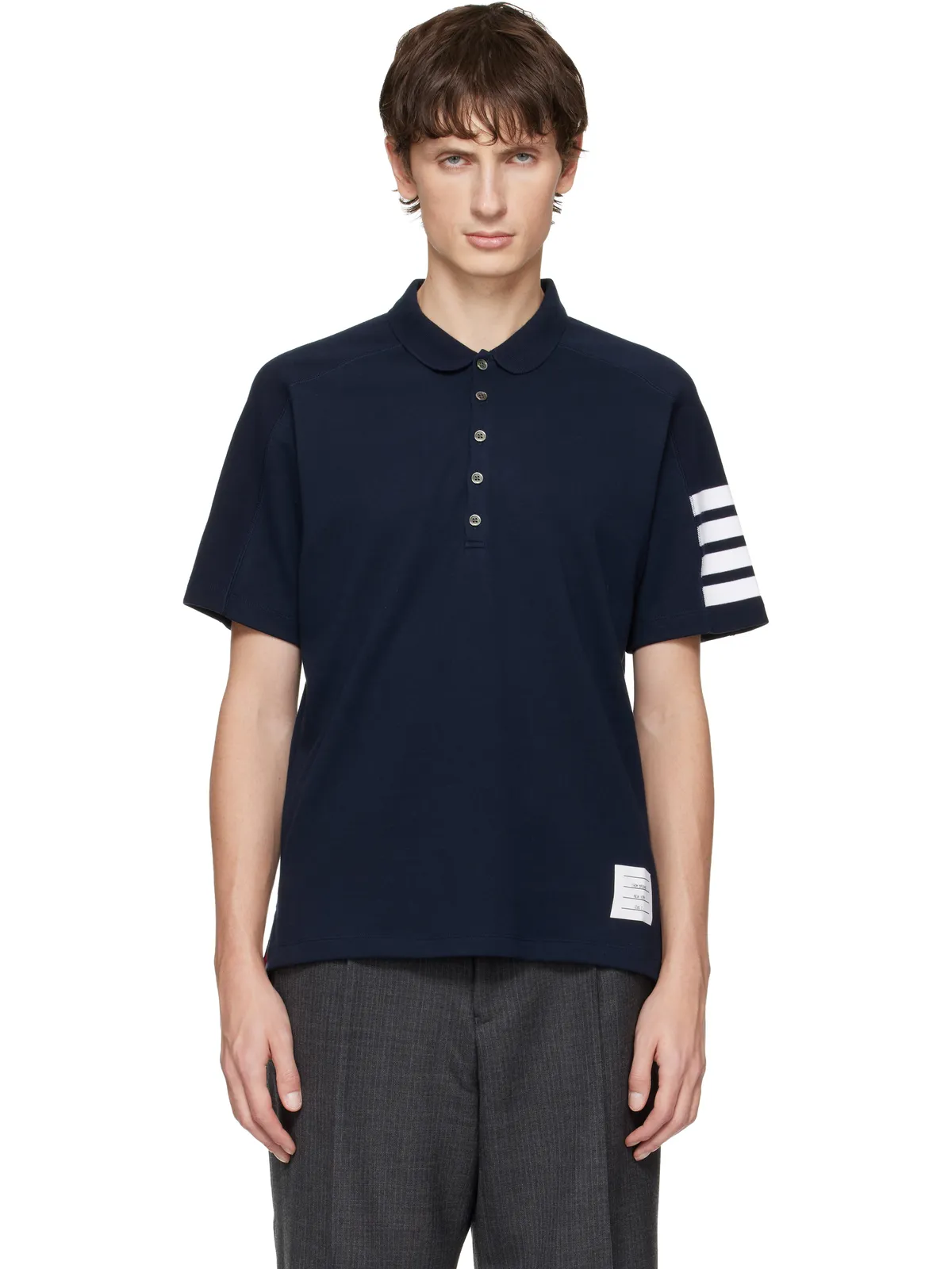 Thom Browne Milano Cotton 4-Bar ポロシャツ - 画像1