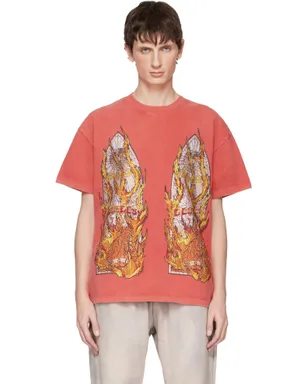 Who Decides War Rhinestone Flame Glass Tシャツ - サムネイル1