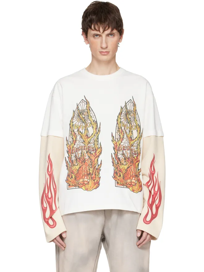 Who Decides War Who Decides War Flame Glass Double Tシャツの商品画像