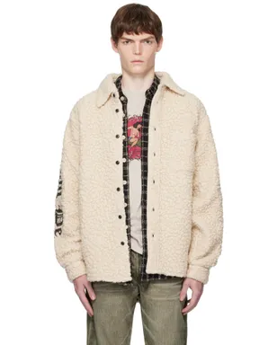 COÛT DE LA LIBERTÉ Tommy シェルパ エンベリッシュド ウール オーバーシャツ - サムネイル1