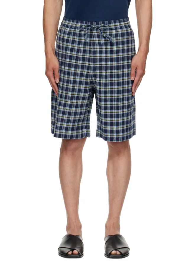 The Elder Statesman The Elder Statesman Dune Plaid Fringe Beach ショートパンツの商品画像
