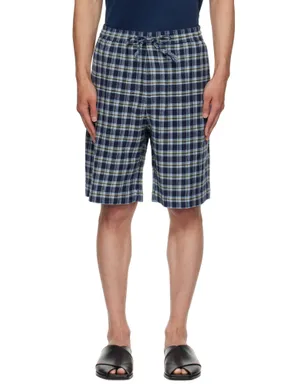 The Elder Statesman Dune Plaid Fringe Beach ショートパンツ - サムネイル1
