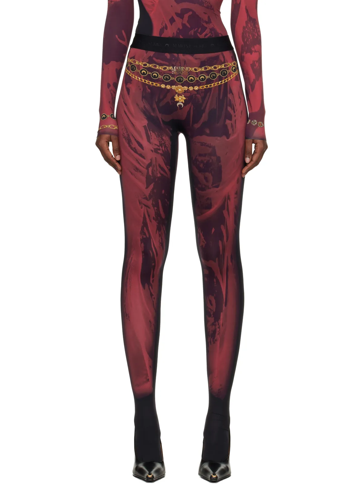 Marine Serre Wet Nuisette Printed Jersey タイツ - 画像1