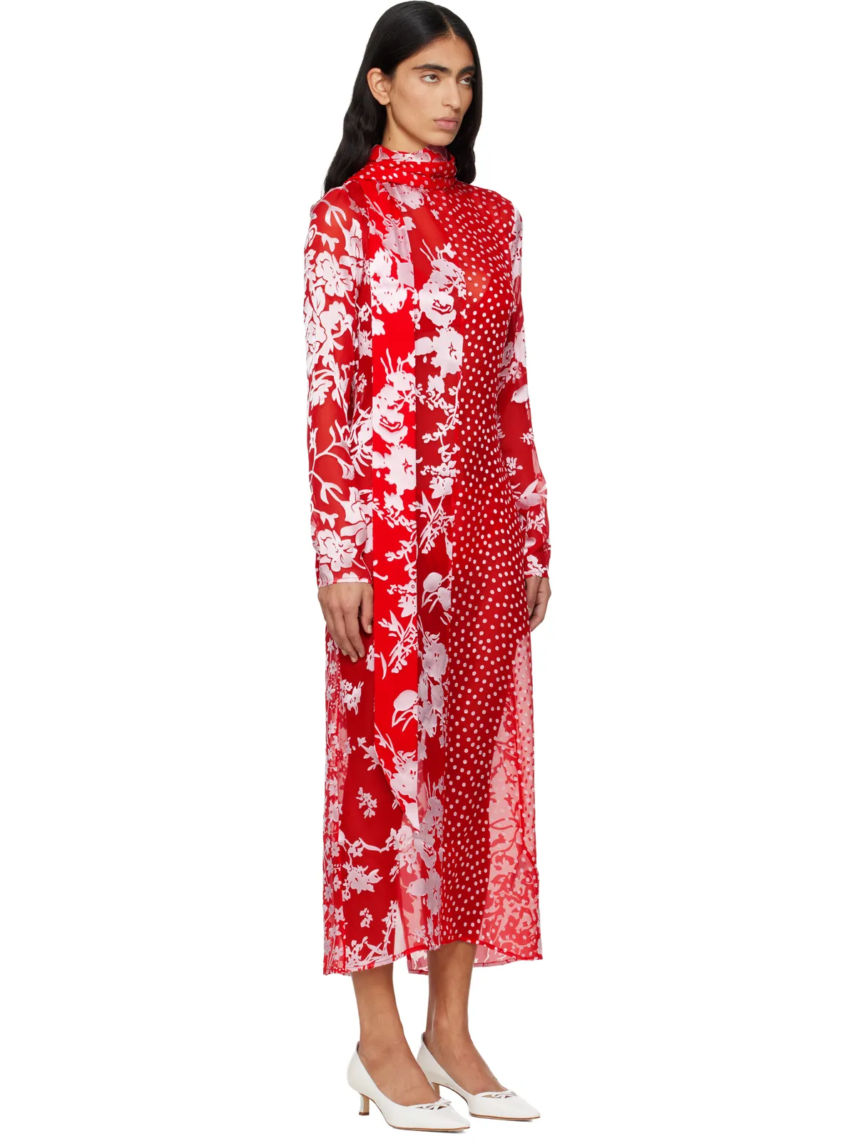 Marine Serre Regenerated Raso Silk Scarves Ls マキシワンピース - 画像2