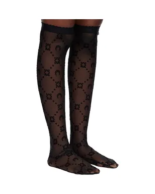 Marine Serre Moonogram メッシュ フロック ロングソックス - サムネイル4