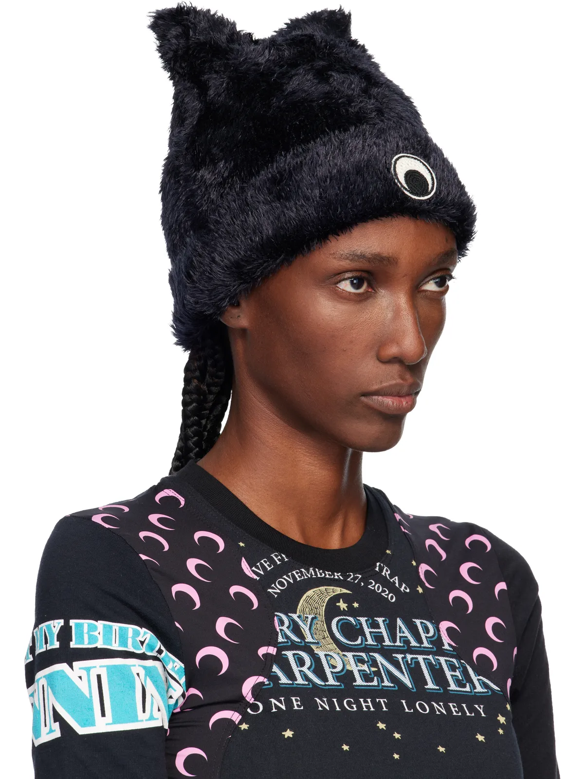 Marine Serre Wild Fluffy Knit Kawaii ビーニー - 画像2