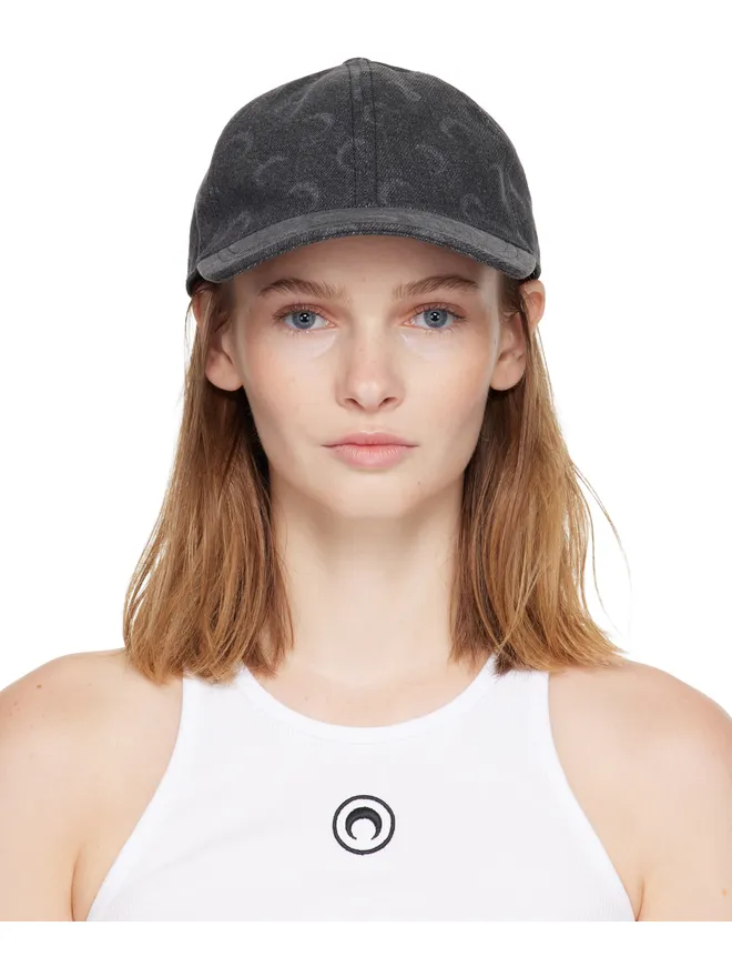 Marine Serre Marine Serre Moon Laser デニム ベースボールキャップの商品画像