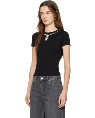 Marine Serre Trompe L'Oeil Jewelry Baby Fit ジャージ Tシャツ - サムネイル4