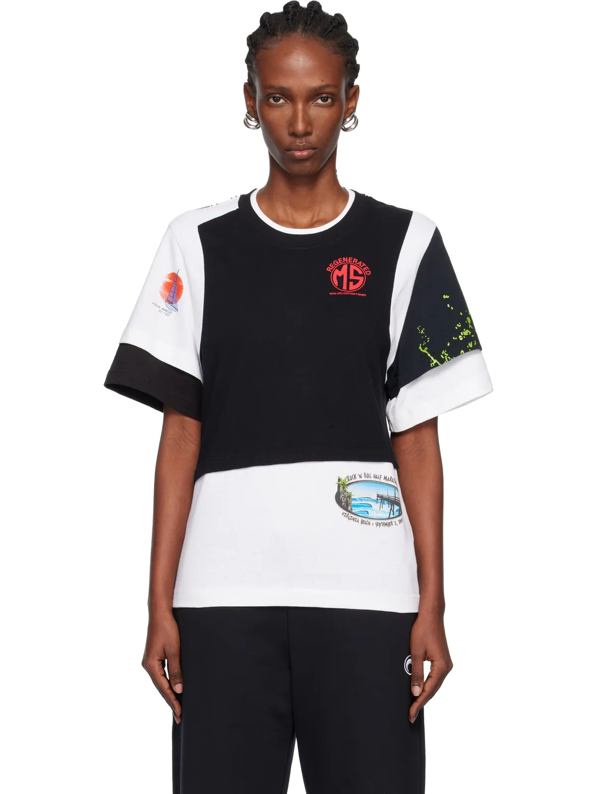 Marine Serre Regenerated Graphic Jersey レイヤード Tシャツ - 画像1