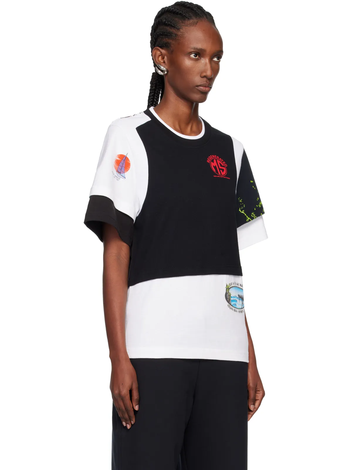 Marine Serre Regenerated Graphic Jersey レイヤード Tシャツ - 画像2