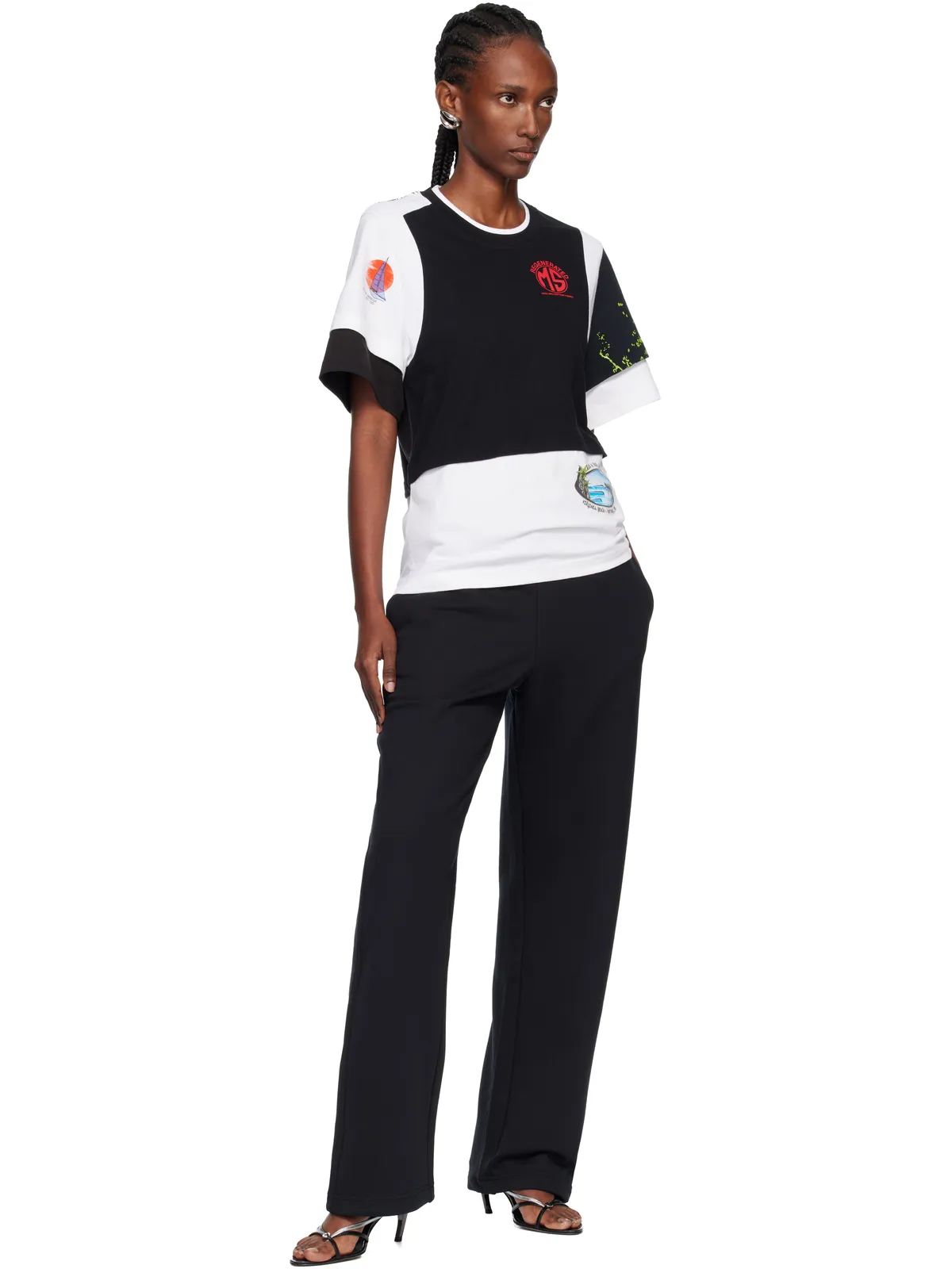 Marine Serre Regenerated Graphic Jersey レイヤード Tシャツ - 画像4