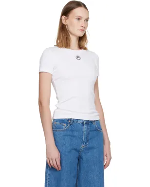 Marine Serre Moon ロゴ リブ ベビーフィット Tシャツ - サムネイル2
