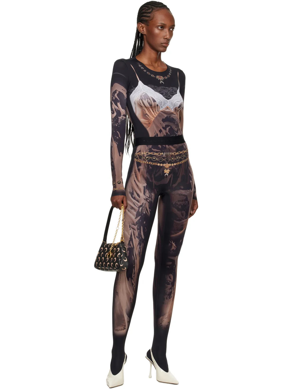 Marine Serre SSENSE限定 Wet Nuisette Printed Jersey タイツ - 画像4