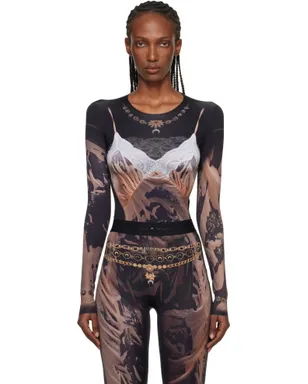 Marine Serre SSENSE限定 Wet Nuisette Printed Jersey LS Tシャツ - サムネイル1