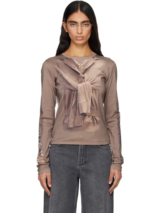 Marine Serre Marine Serre Trompe-L'Oeil ニット ジャージ 長袖トップスの商品画像