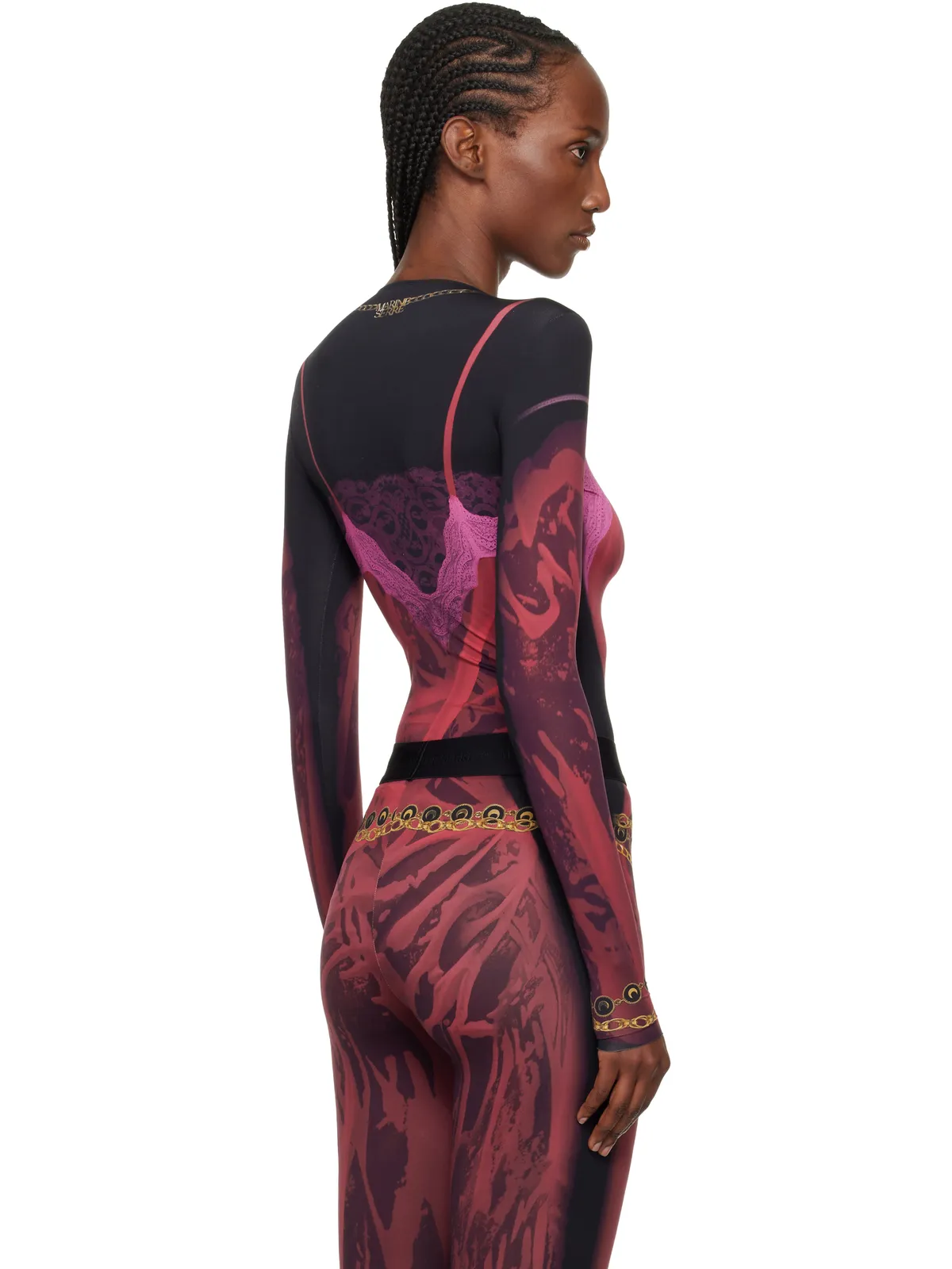 Marine Serre Wet Nuisette Printed Jersey LS Tシャツ - 画像3