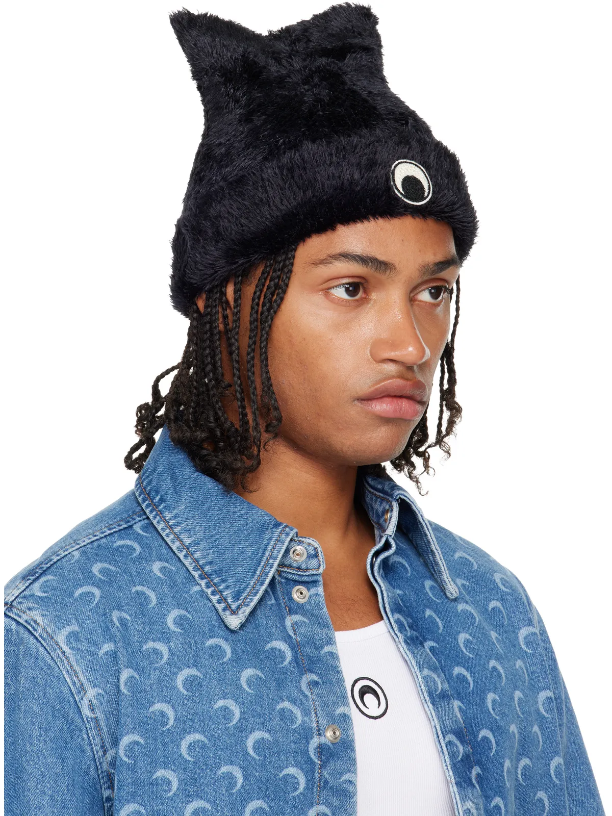 Marine Serre Wild Fluffy Knit Kawaii ビーニー - 画像2