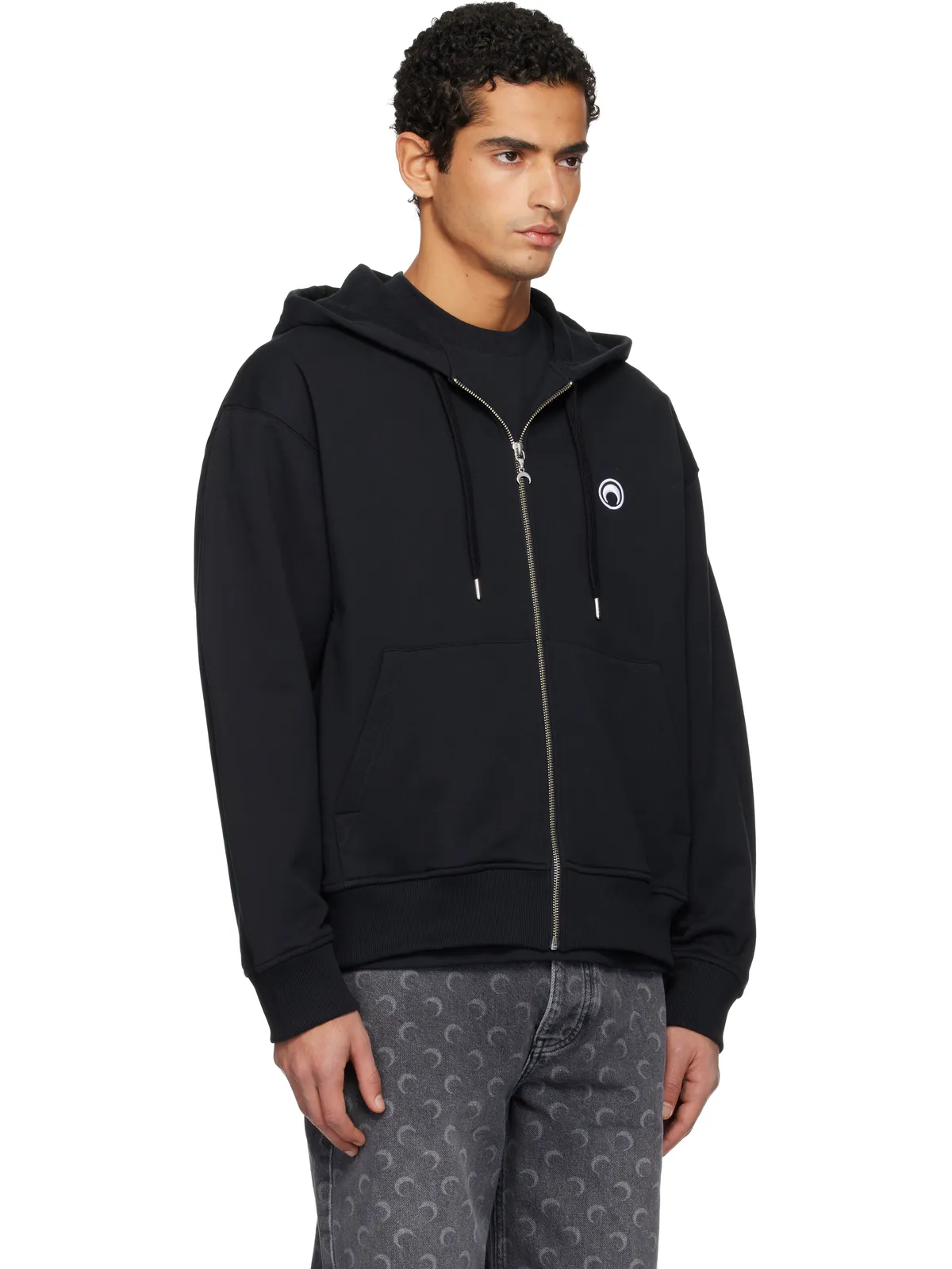 Marine Serre Moon Logo ジップフーディ - 画像2