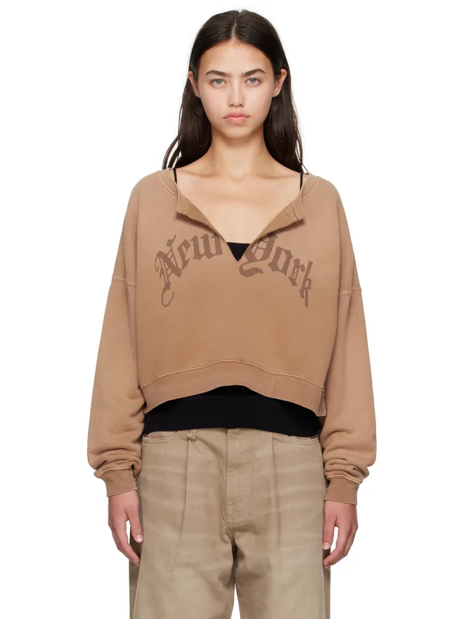 R13 R13 'New York' Front Slit クロップド スウェットシャツの商品画像