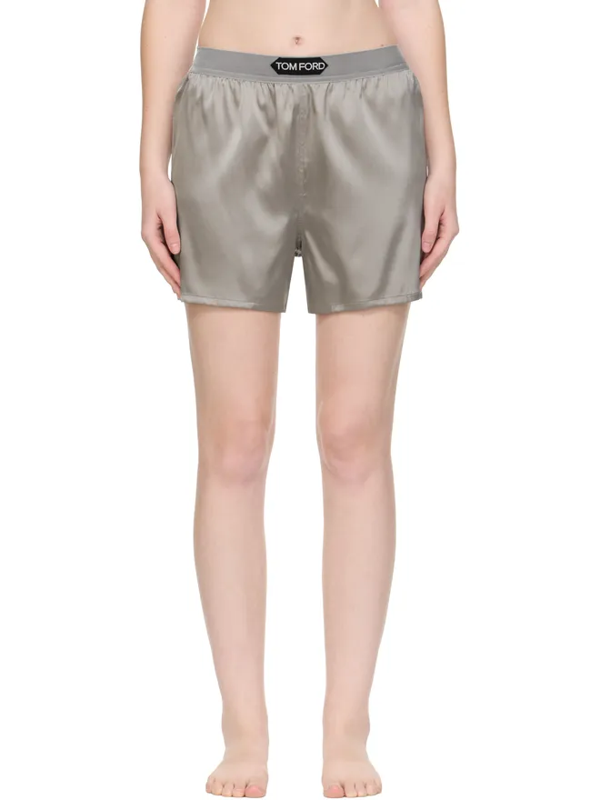 TOM FORD TOM FORD ストレッチ シルクサテン ボクサー ショートパンツの商品画像