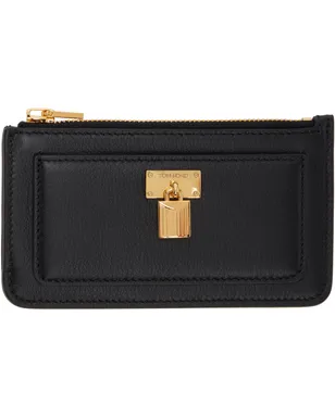 TOM FORD グレインレザー パドロック ジッパー カードケース - サムネイル1