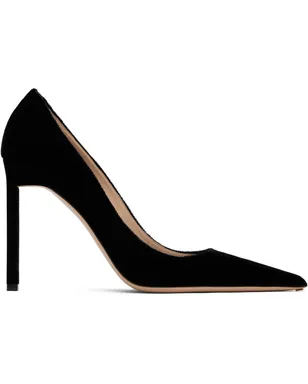 TOM FORD ブラック ベルベット ヒール - サムネイル1