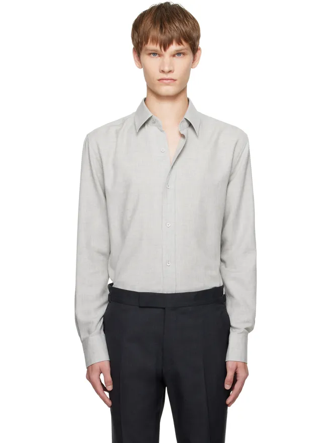 TOM FORD TOM FORD Fluid Fit カシミヤ メランジ シャツの商品画像