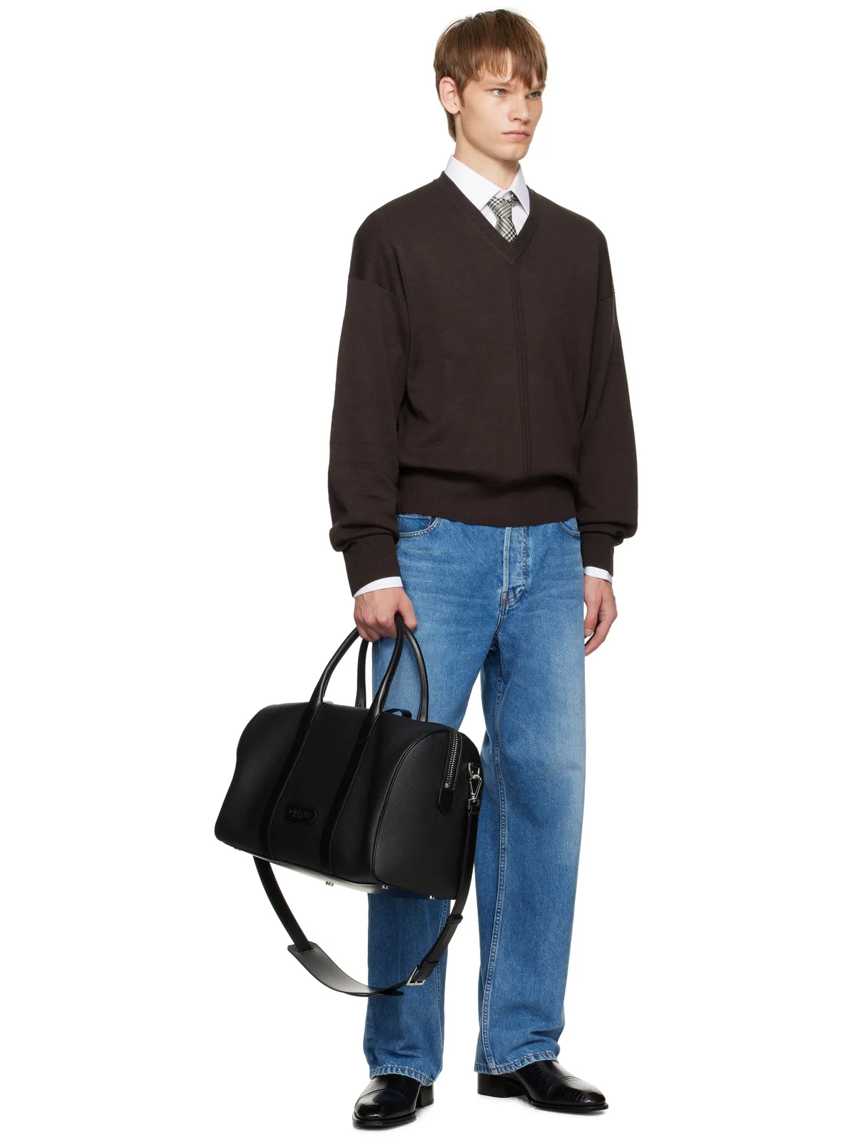 TOM FORD ミディアム ソフトグレインレザー ワイド ダッフルバッグ - 画像4