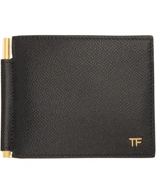 TOM FORD T Line スモール グレインレザー マネークリップ ウォレット - サムネイル1