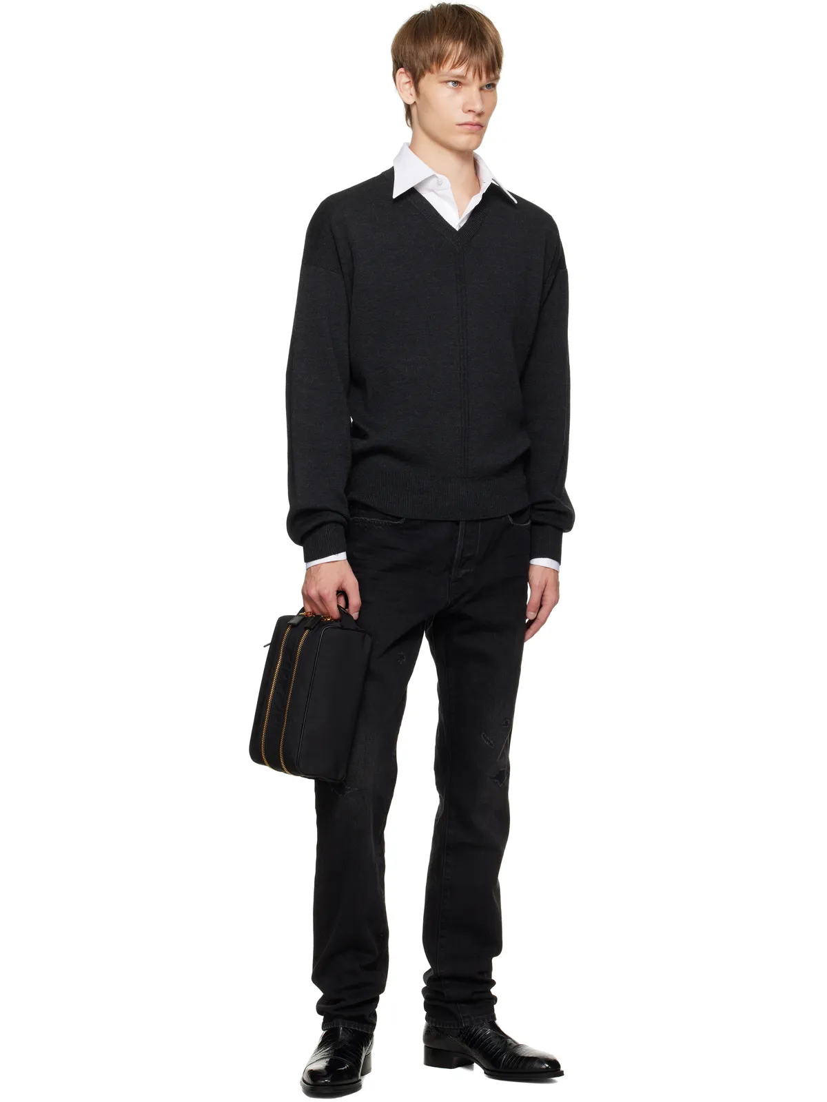 TOM FORD キャンバス ダブルジップ トラベルポーチ - 画像4