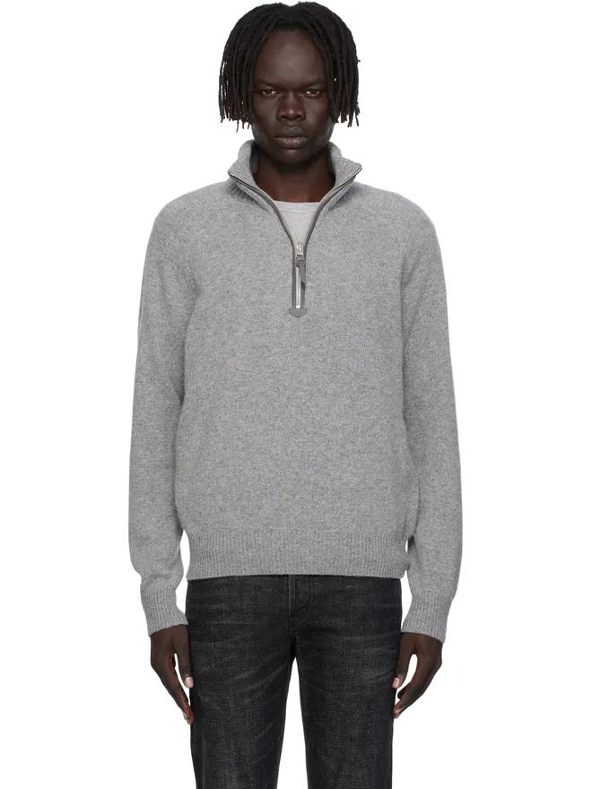 TOM FORD TOM FORD ラムウール＆カシミヤ ハーフジップ セーターの商品画像