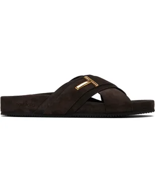 TOM FORD Wicklow T スエード スライド - サムネイル1