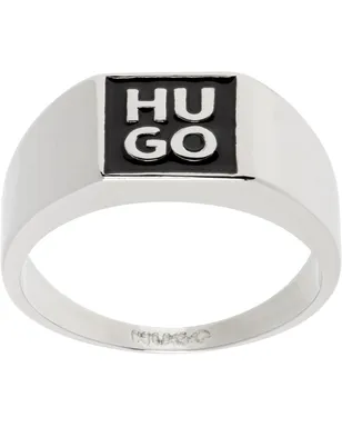 Hugo エナメル ロゴ リング - サムネイル1