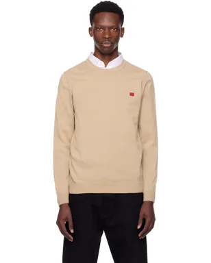 Hugo Knitted Cotton Red Logo Label セーター - サムネイル1