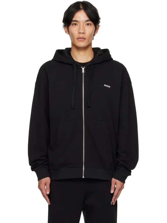 Hugo Hugo リラックスフィット コットンテリー ジップアップフーディの商品画像