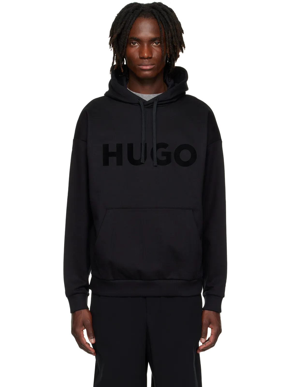 Hugo オーバーサイズフィット コットンテリー ロゴ フーディ - 画像1