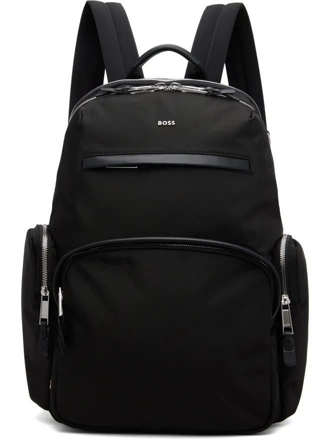 BOSS BOSS レザートリム ダブルジップ バックパックの商品画像