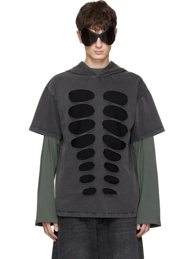 AVAVAV AVAVAV カットアウト フード付きTシャツの商品画像