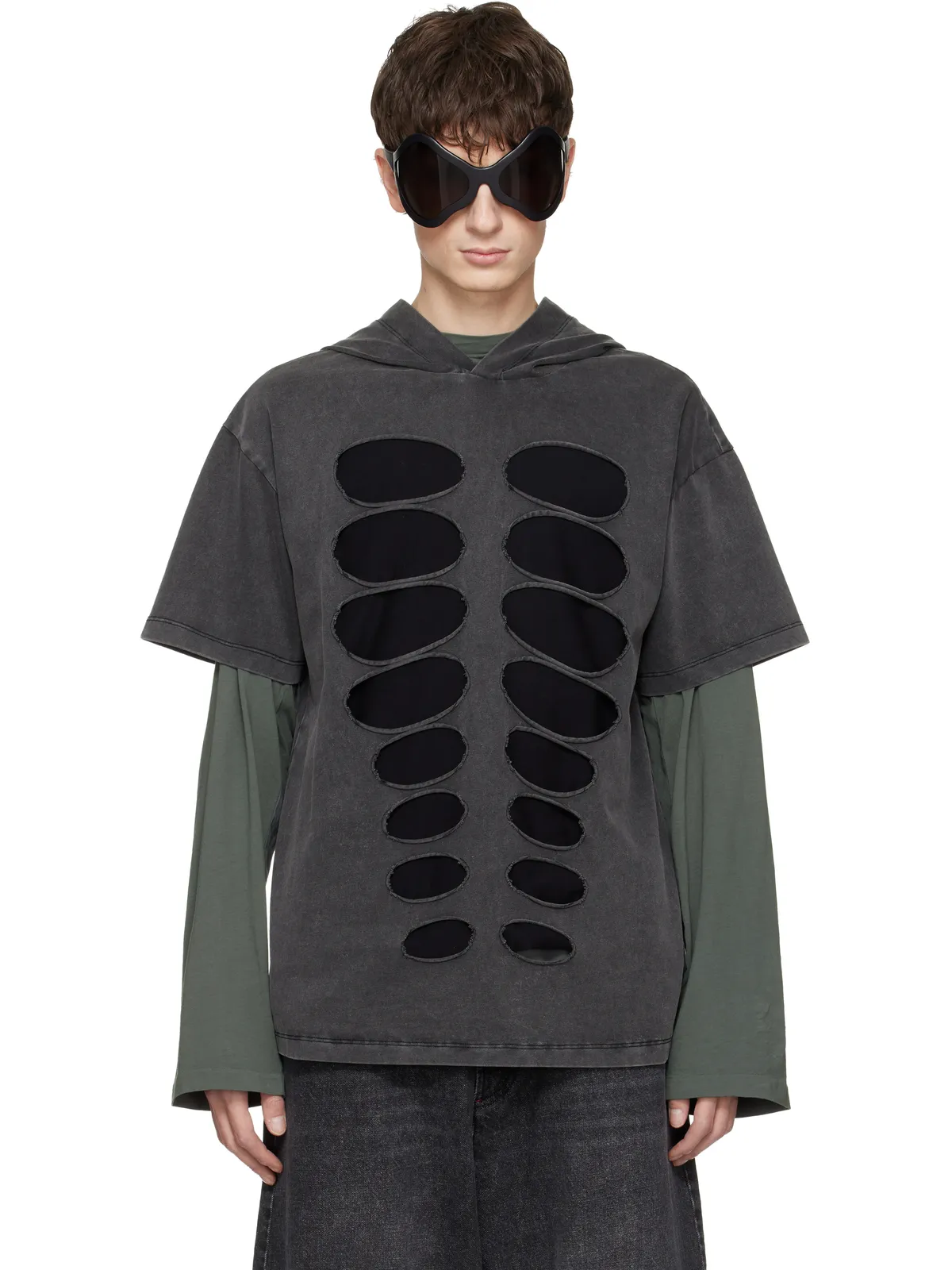 AVAVAV カットアウト フード付きTシャツ - 画像1