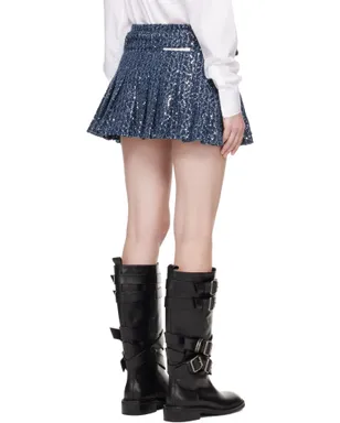 Charles Jeffrey LOVERBOY Rara プリーツ デニム ミニスカート - サムネイル3