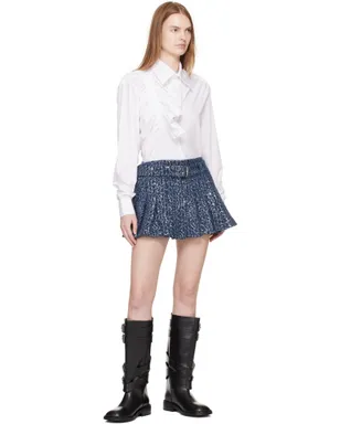 Charles Jeffrey LOVERBOY Rara プリーツ デニム ミニスカート - サムネイル4