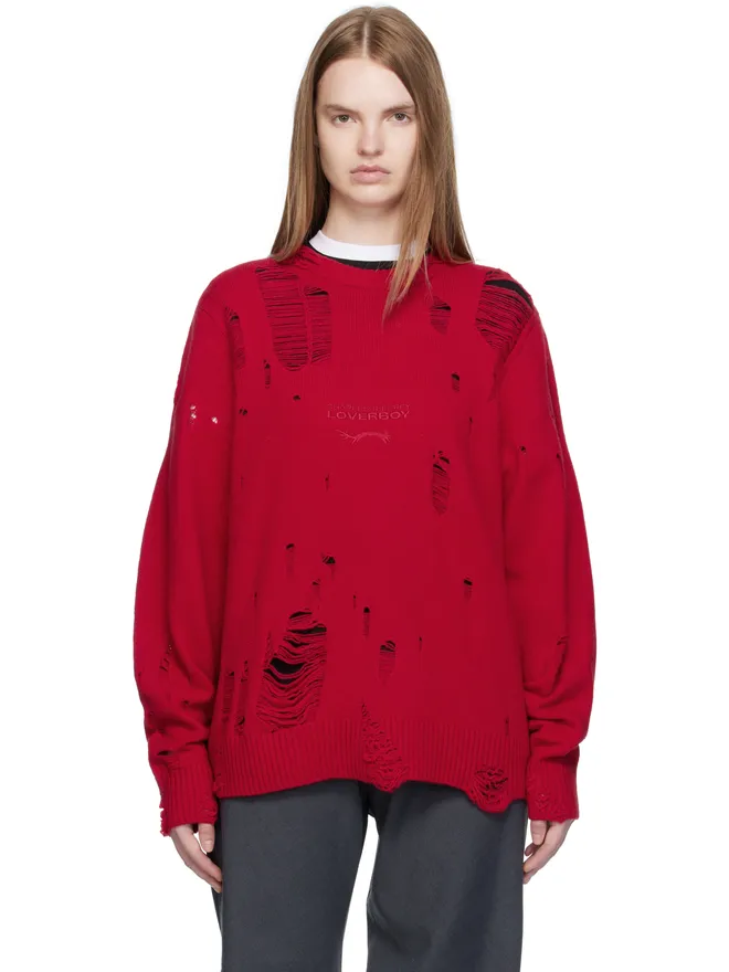 Charles Jeffrey LOVERBOY Charles Jeffrey LOVERBOY ディストレス ロゴ セーターの商品画像