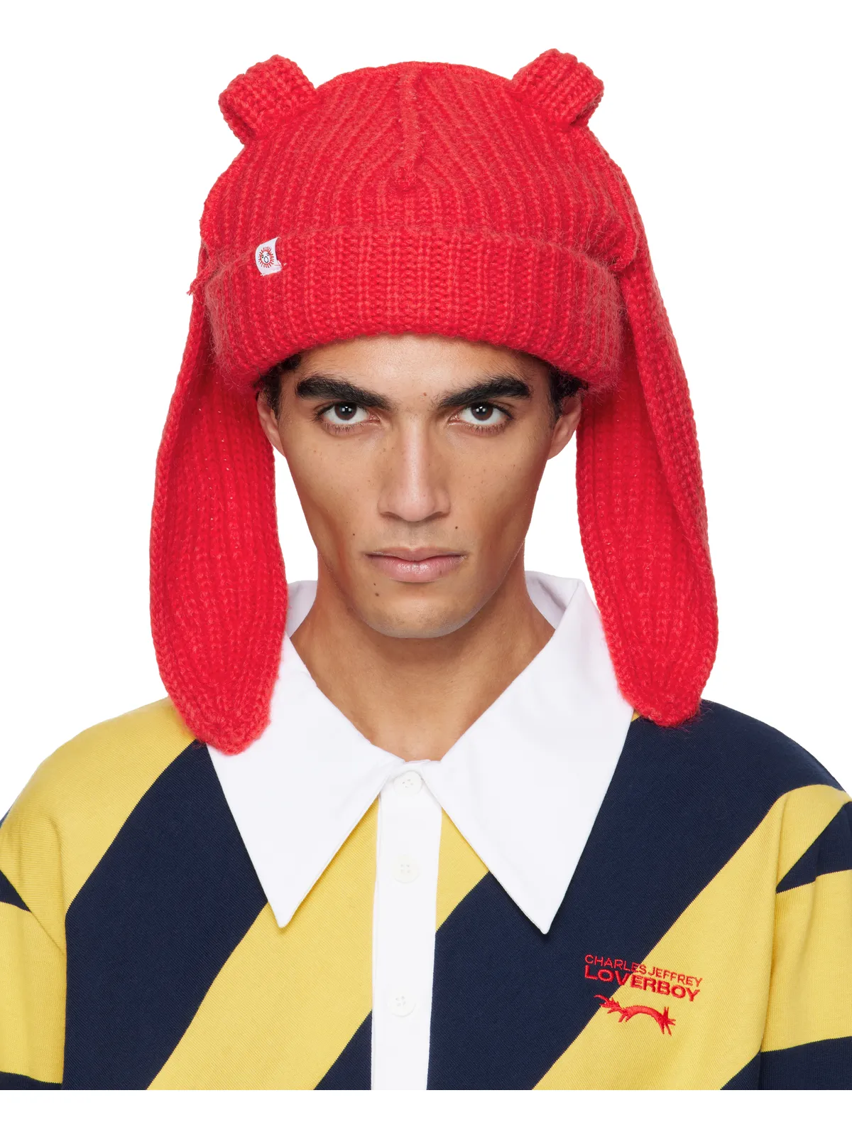 Charles Jeffrey LOVERBOY Chunky Rabbit モヘア ビーニー - 画像1