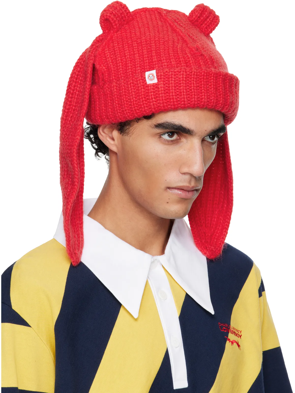 Charles Jeffrey LOVERBOY Chunky Rabbit モヘア ビーニー - 画像2
