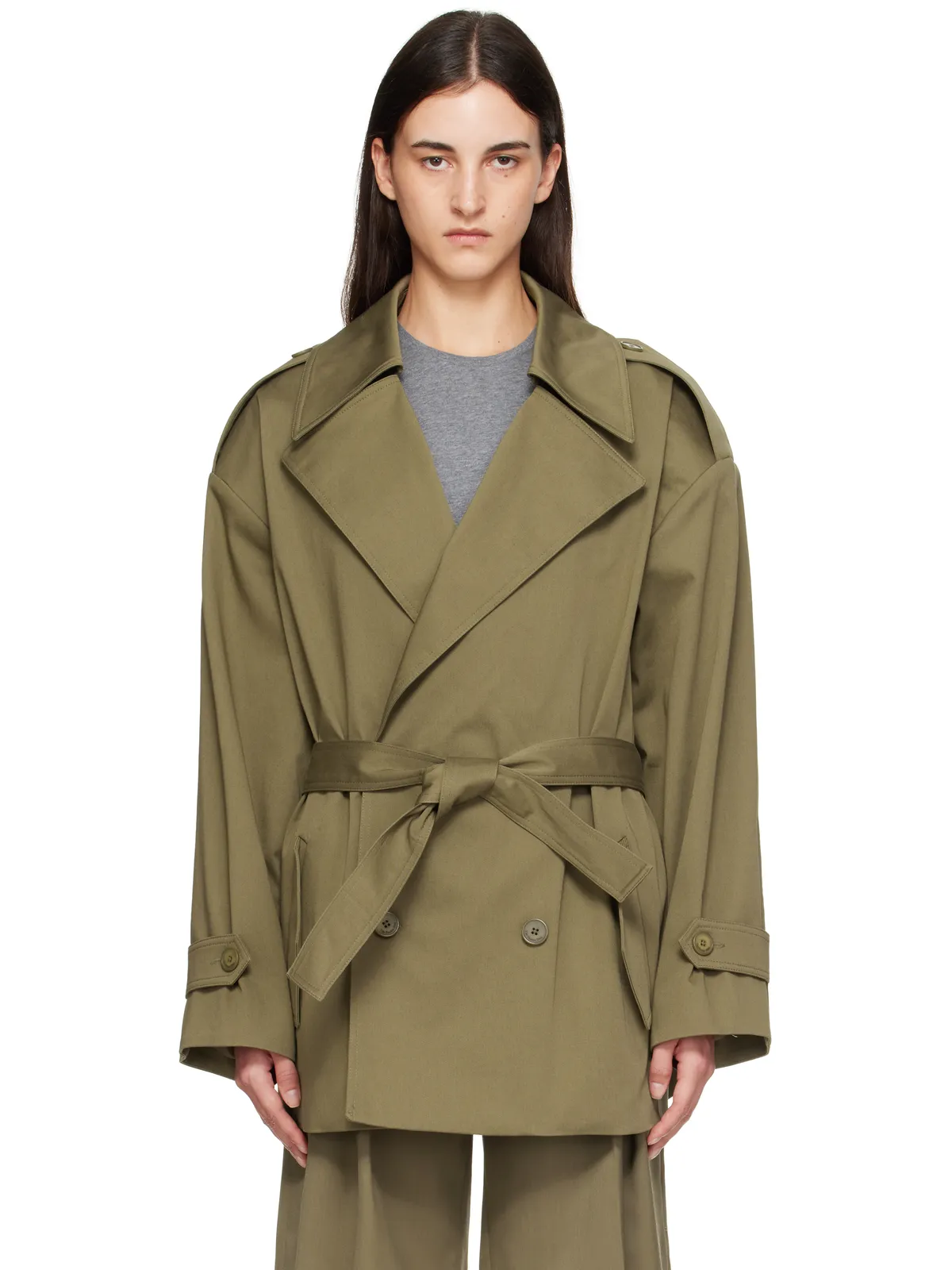 The Frankie Shop Zurich オーバーサイズ ショート トレンチコート - 画像1