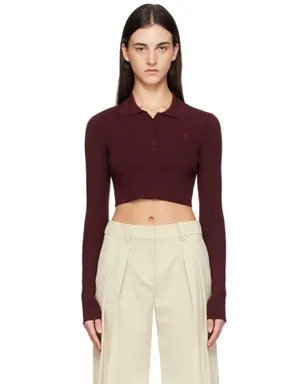 The Frankie Shop Giselle クロップド ニットポロシャツ - サムネイル1
