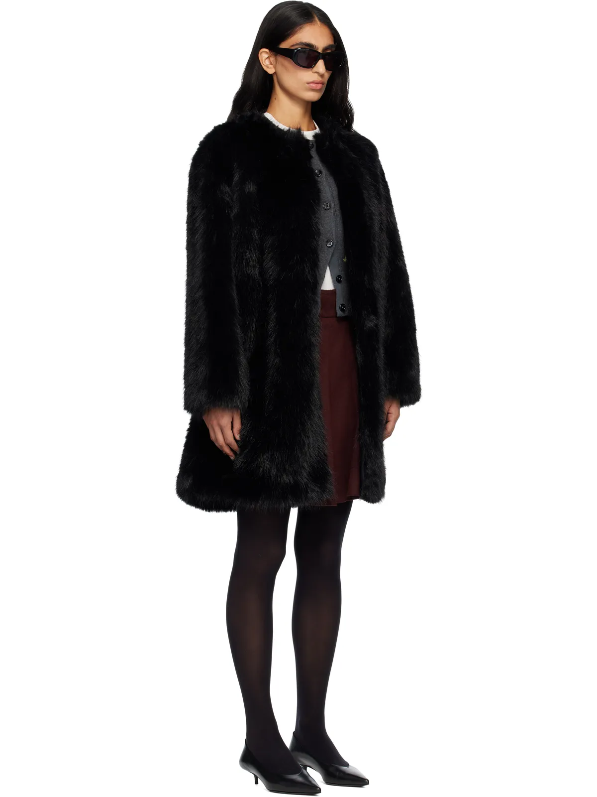 Max Mara Eros フェイクファー コート - 画像2
